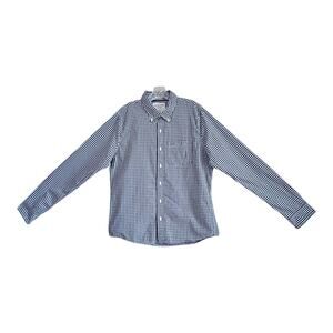 ABERCROMBE & FITCH Men's XXL Shirt Muscle Blue White Check Button Down Preppy 46